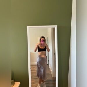 Babaton Midi Skirt (Satin)